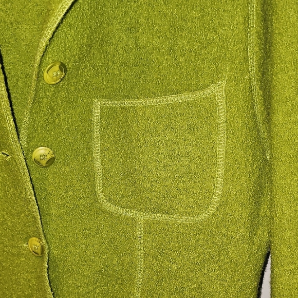 VINTAGE Lisa International Olive Green Women's Jacket Coat 100% Wool Medium - Picture 3 of 6